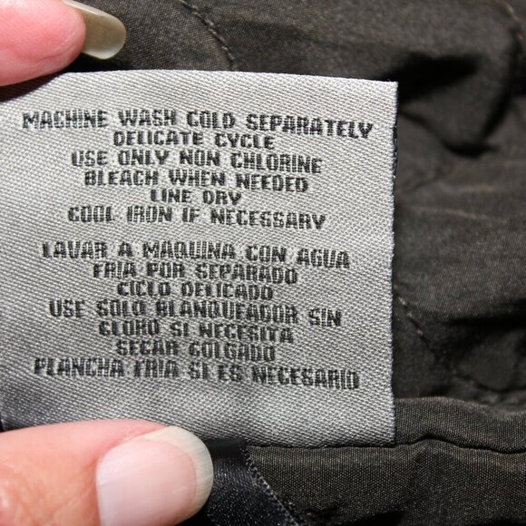 Levi's Mens Canvas feel Quilted Interior Green Heavy Coat Zip Snap Size Medium - Picture 7 of 13